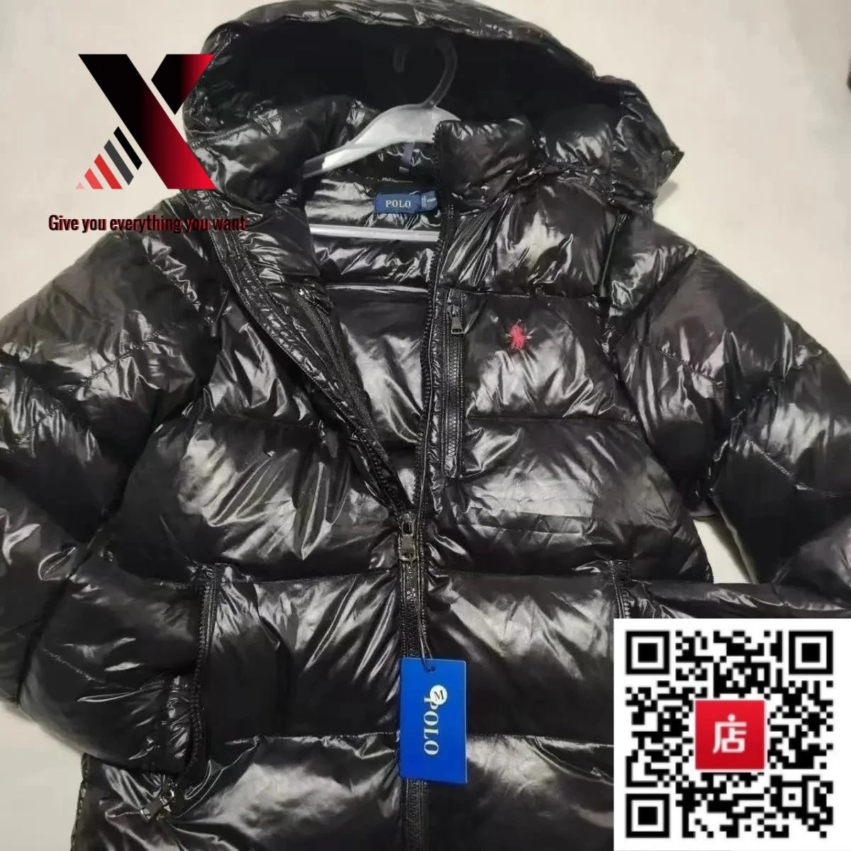 Shiny down jacket