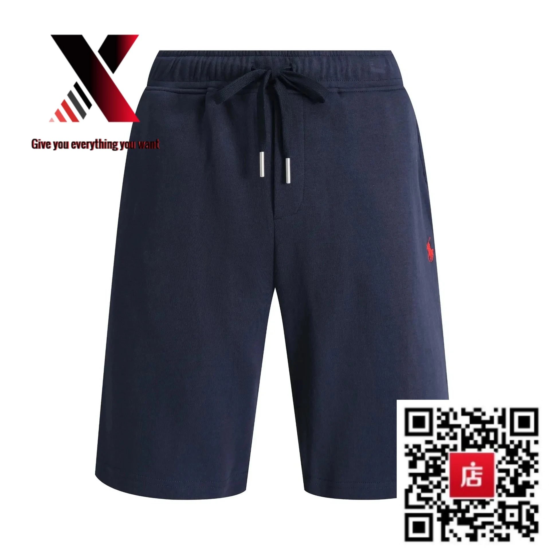 shorts royal blue red label