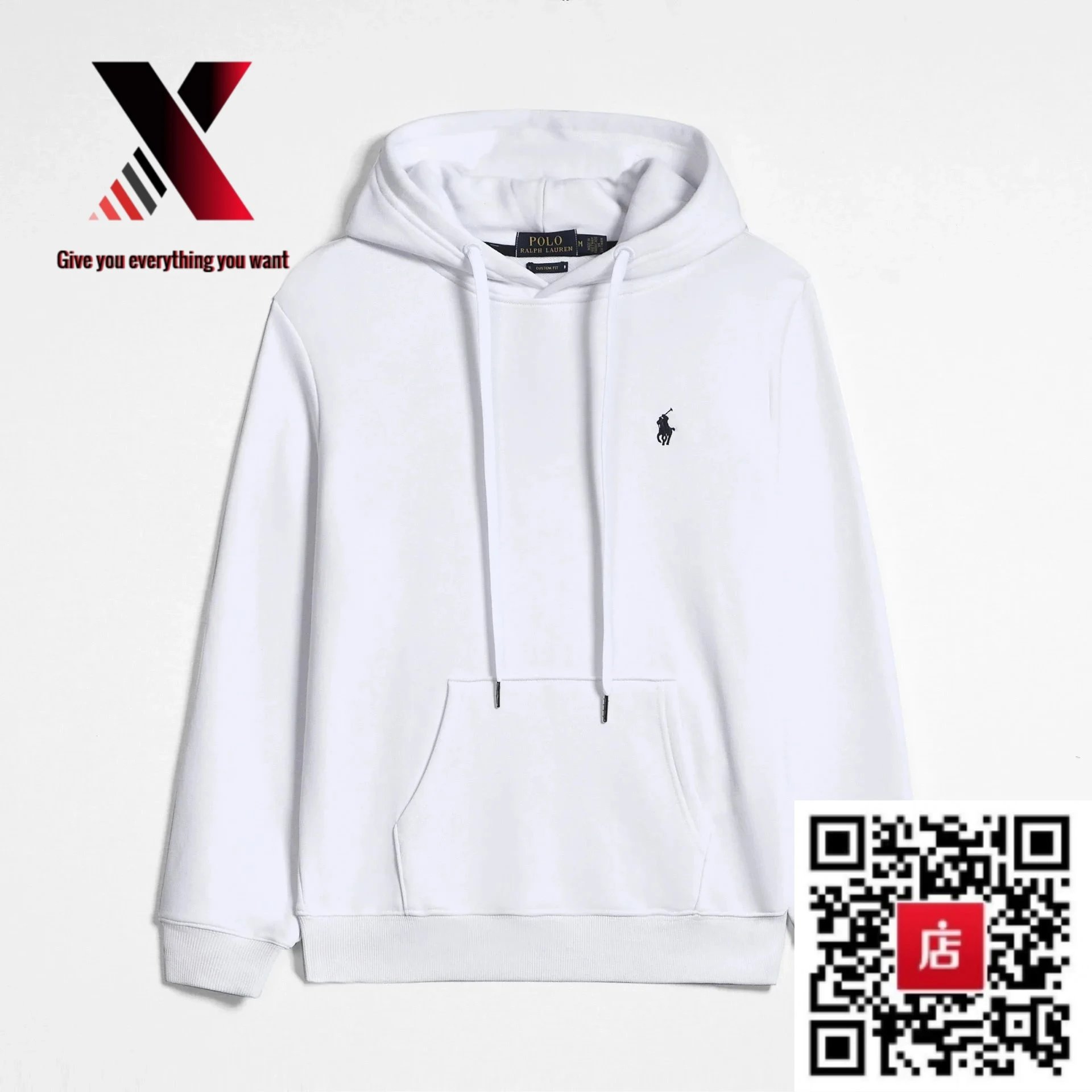 Pullover hoodie white