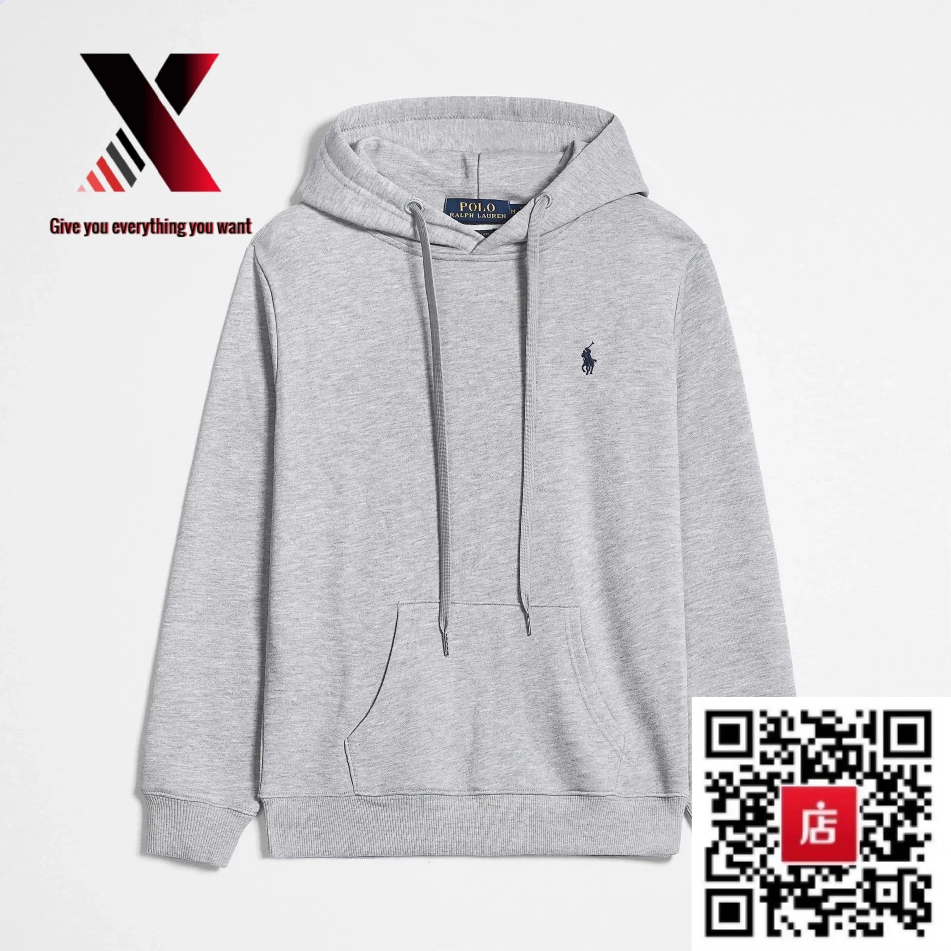 Gray pullover hoodie