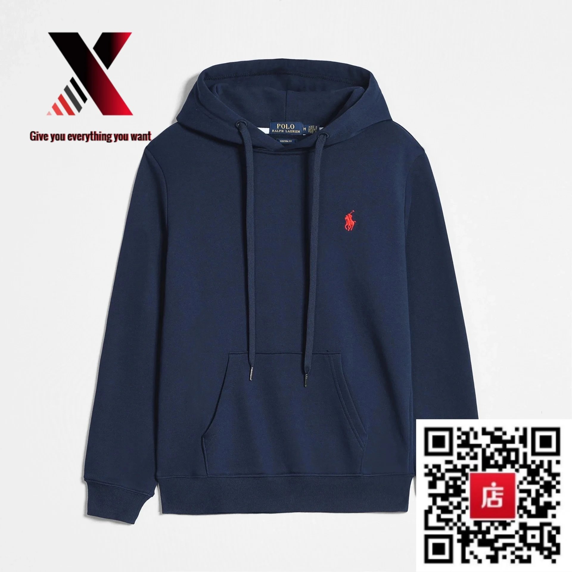 pullover sweater sapphire blue red label