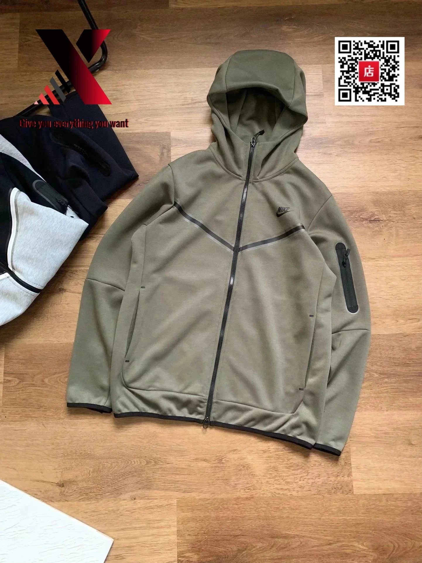 Army-green coat
