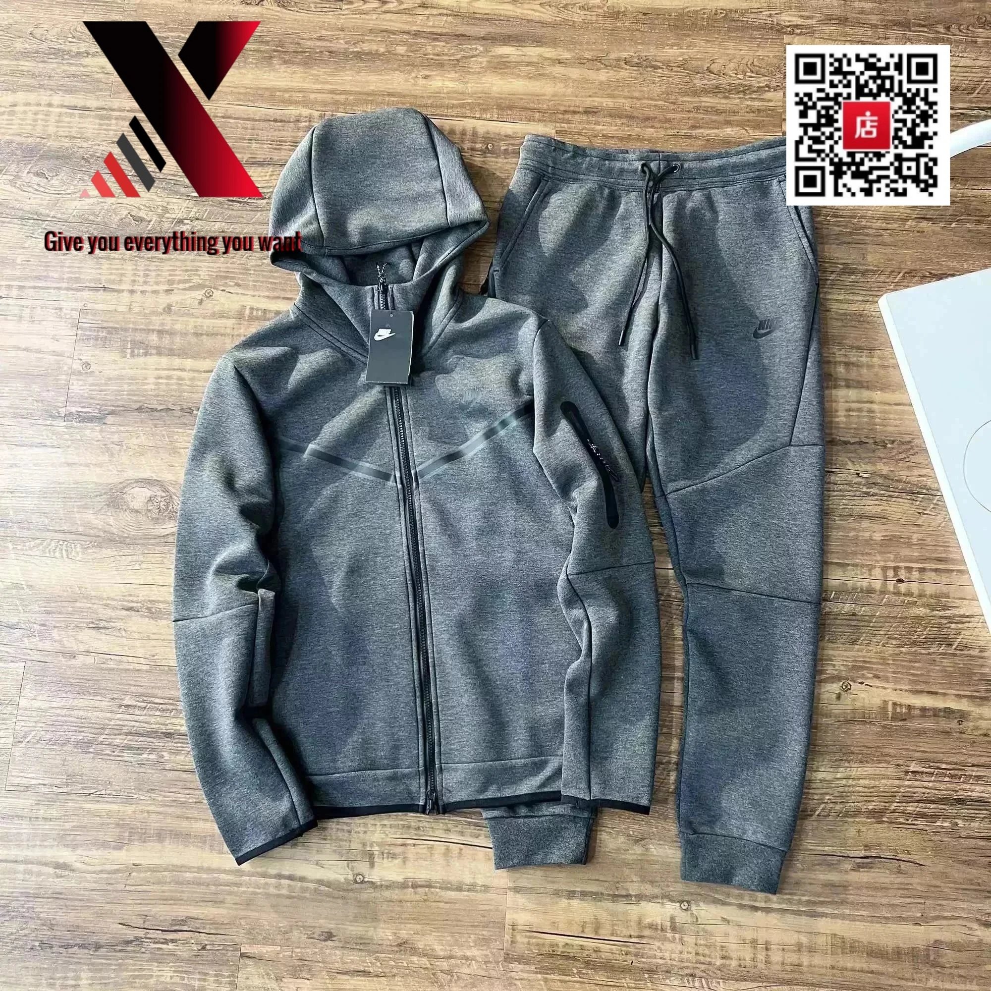 Dark gray suit