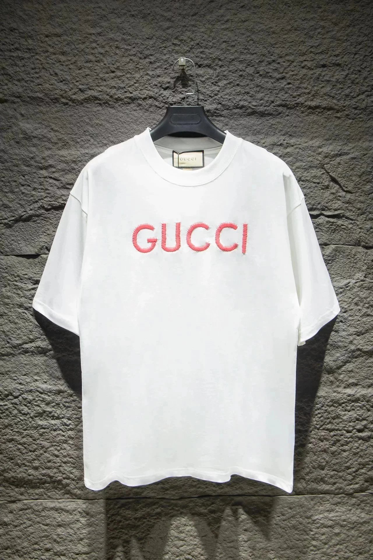 white background with red letters 002