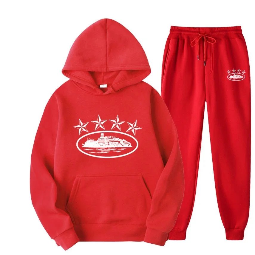 Red with white lettering