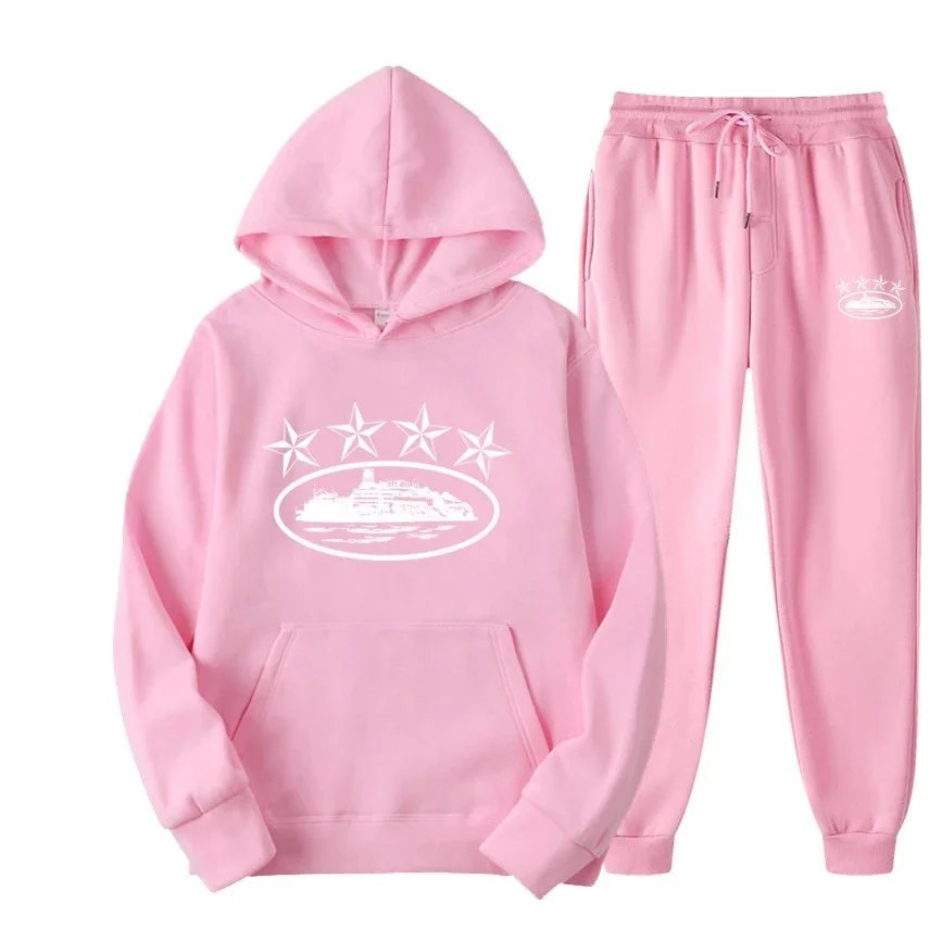 Pink with white lettering