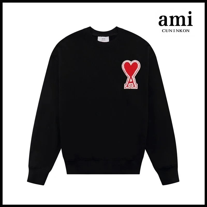 Black and Red [611 Car Badge Crew-Neck Style]