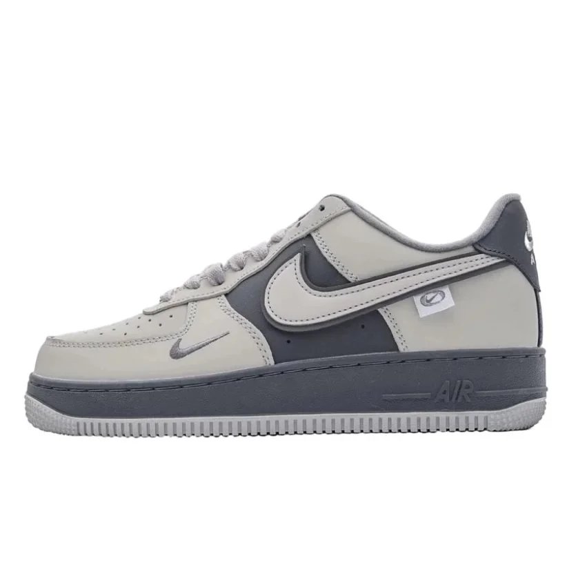 Off-white and charcoal gray