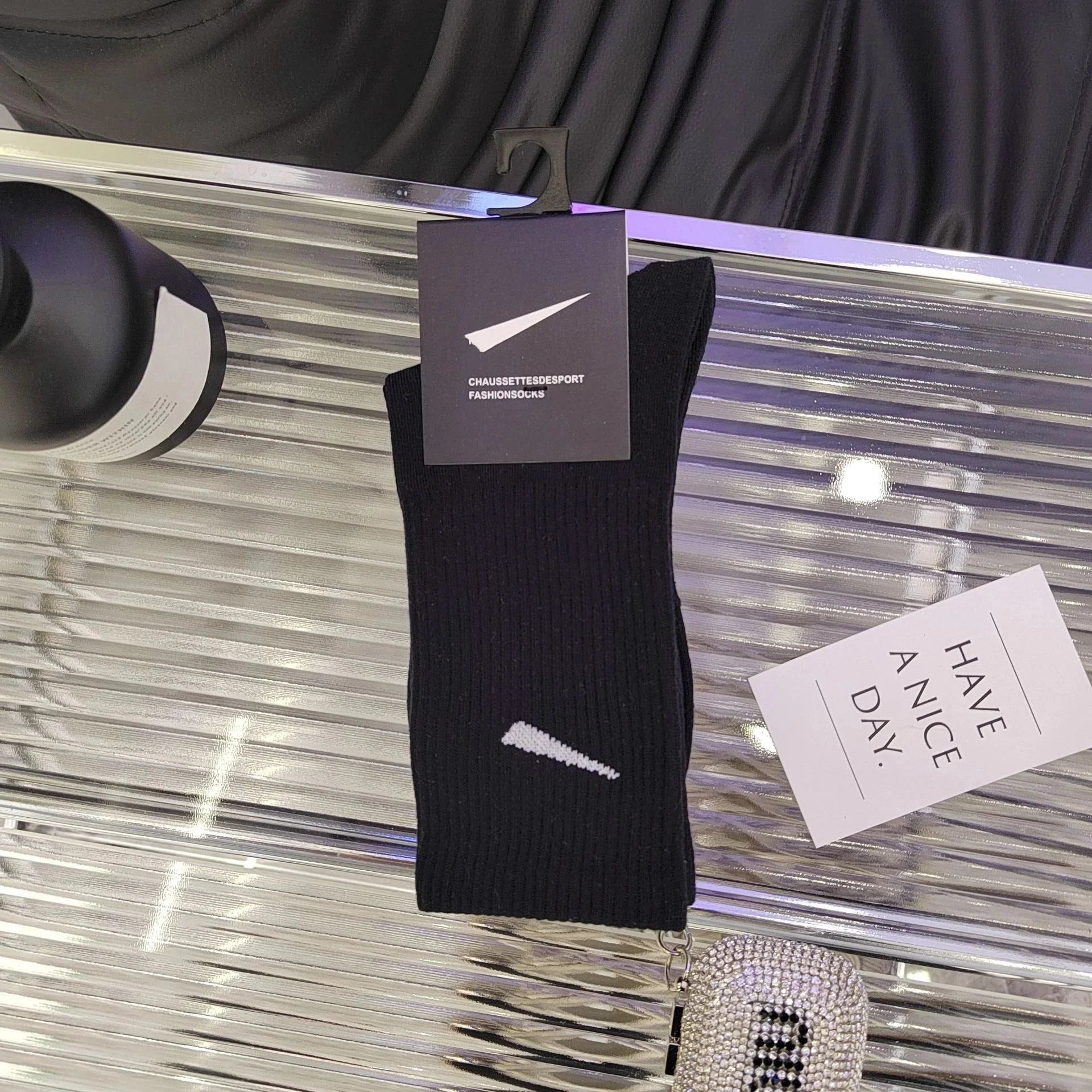 10 pairs of black knee-high socks