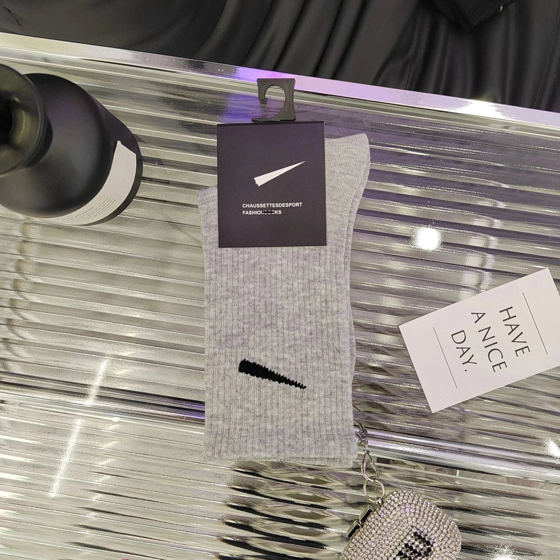 10 pairs of tall gray socks