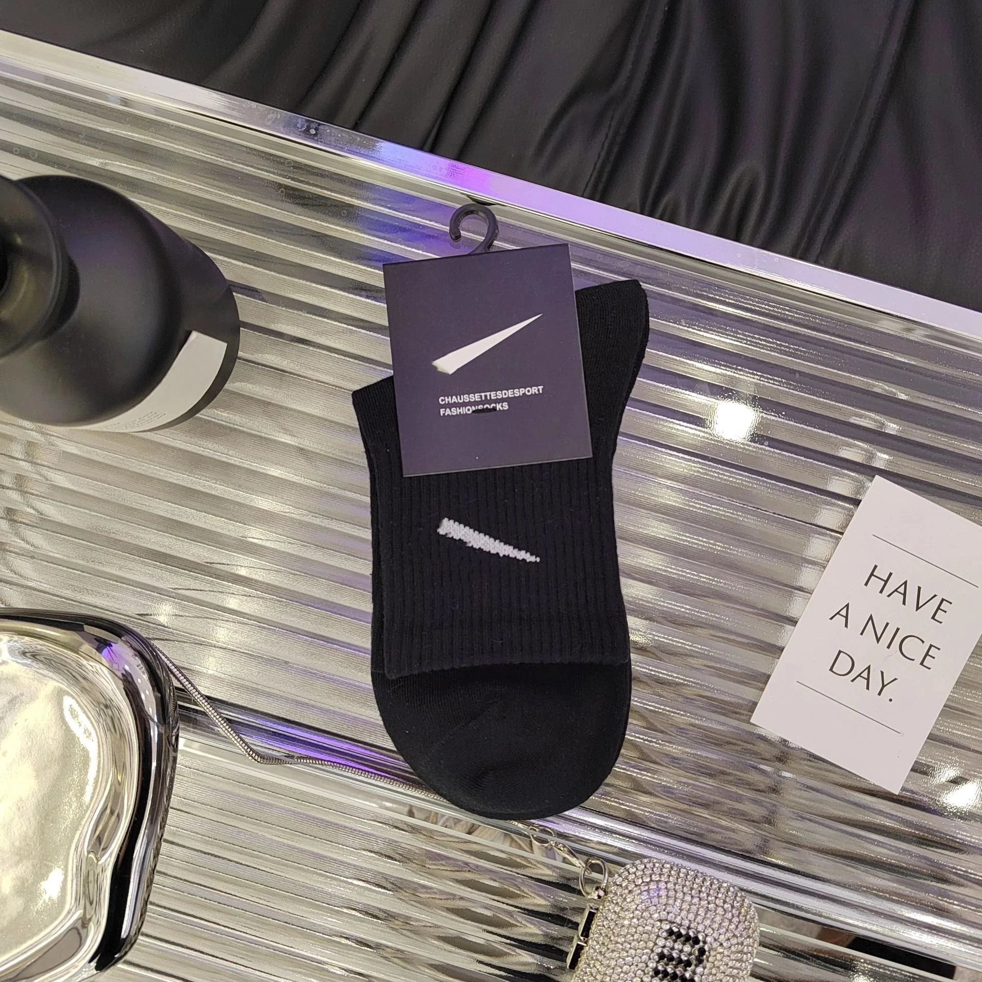 10 pairs of mid-calf black socks
