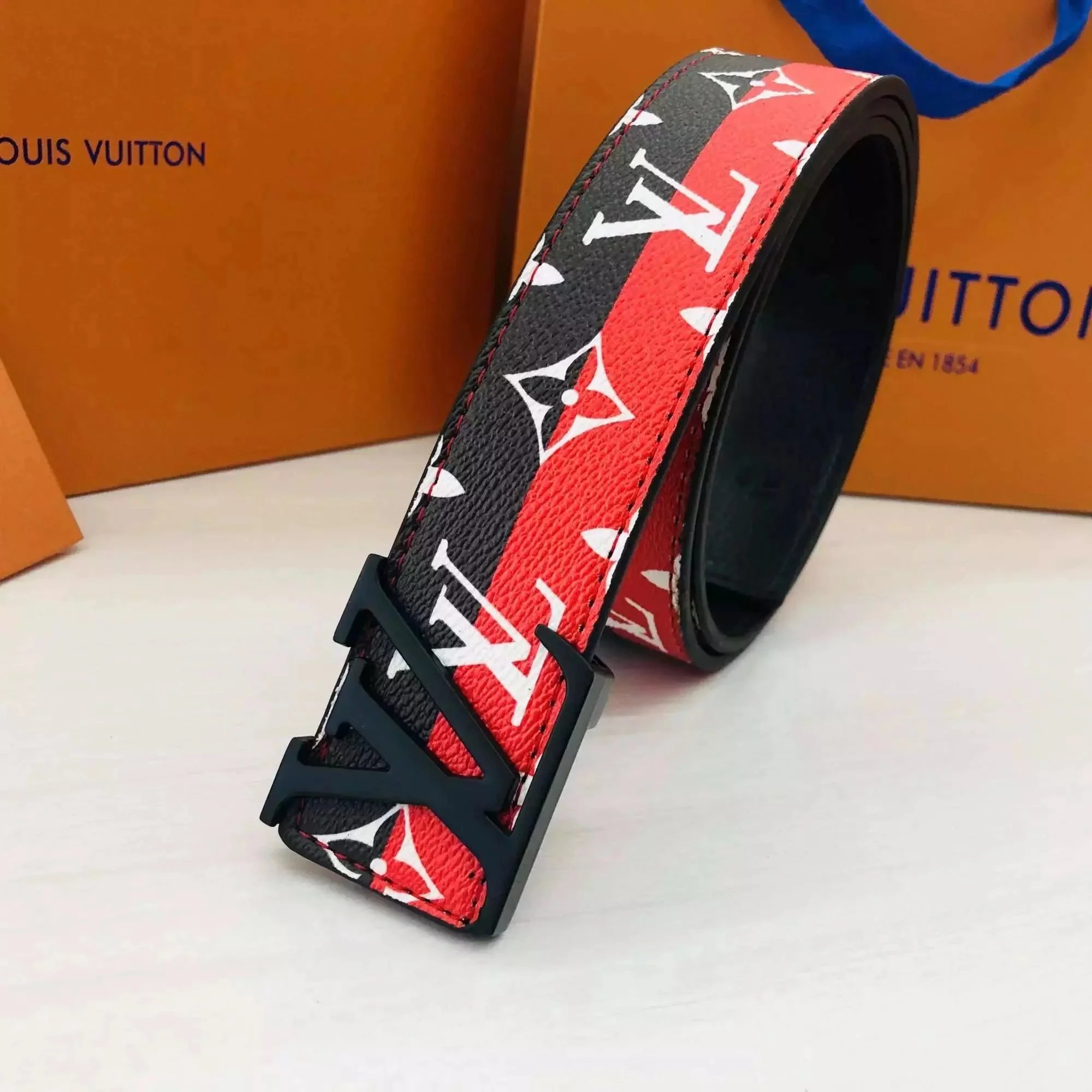 New black, red, and black button style
