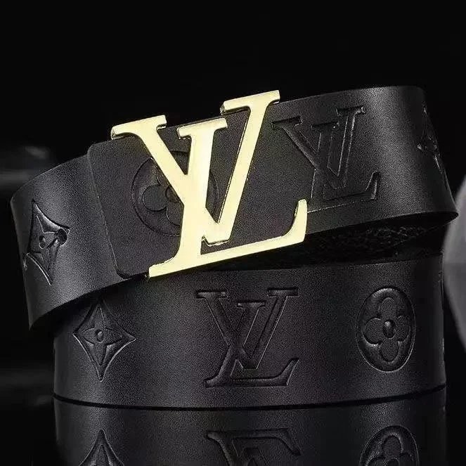 Embossed Black L with Gold Buckle