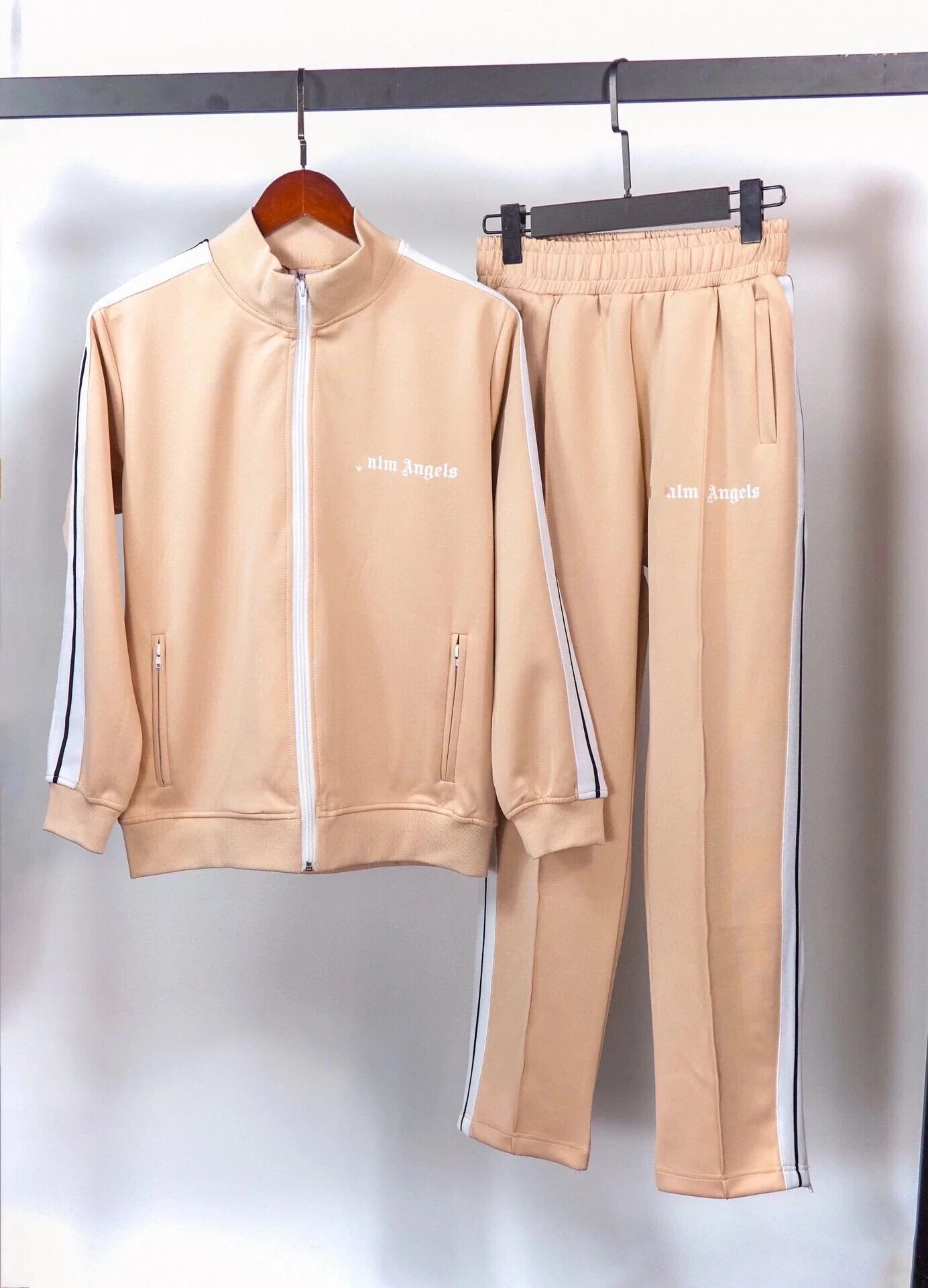 Apricot-colored suit