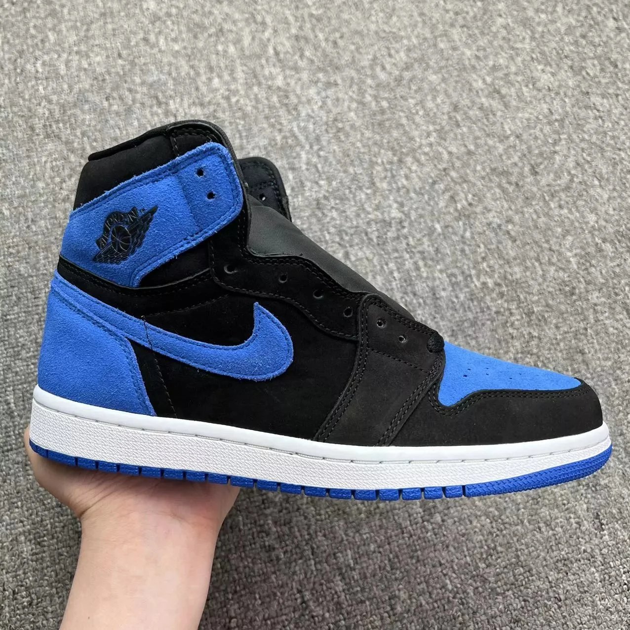 New XC AJ1 Black and Blue Suede