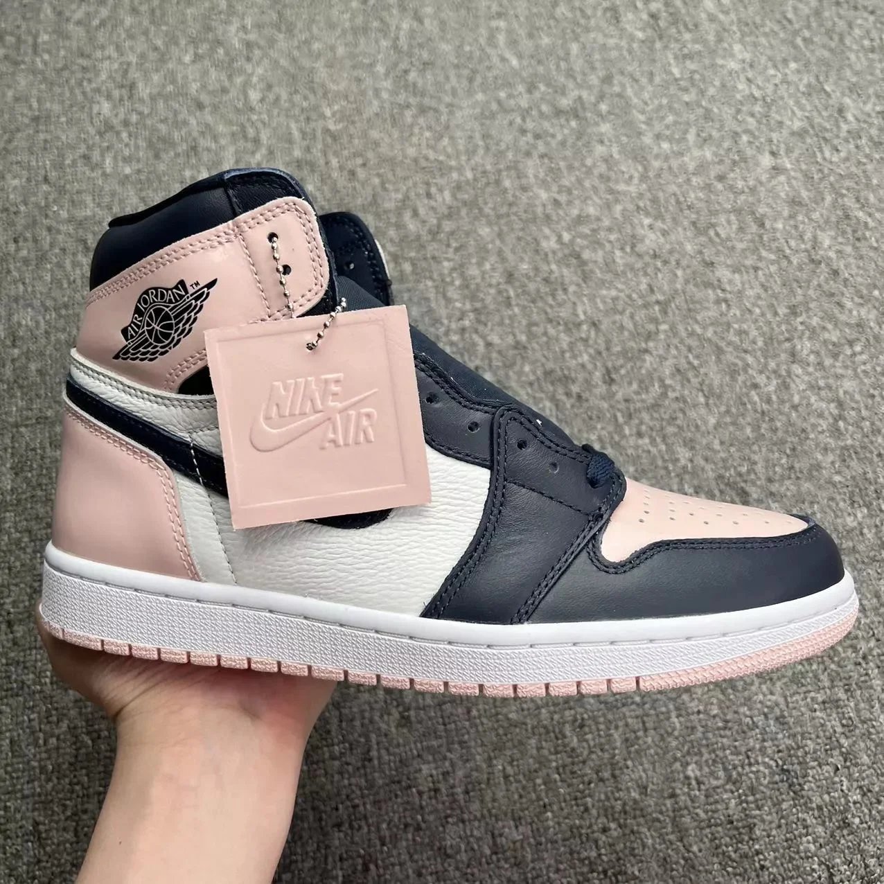 New XC AJ1 Black and Pink Patent Leather