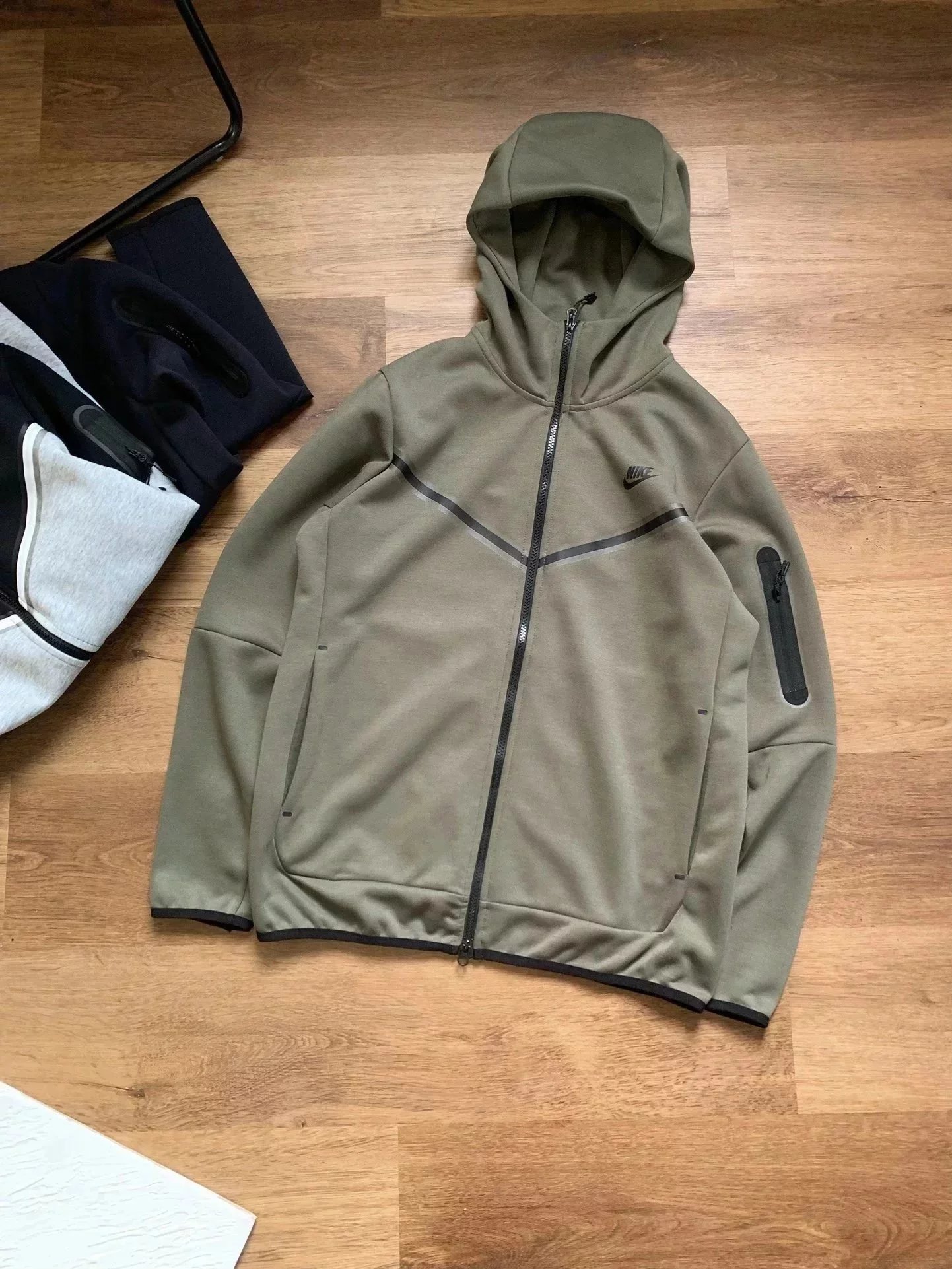 Army-green coat