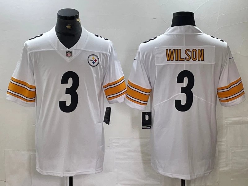 Steelers White Yellow Sleeve 3