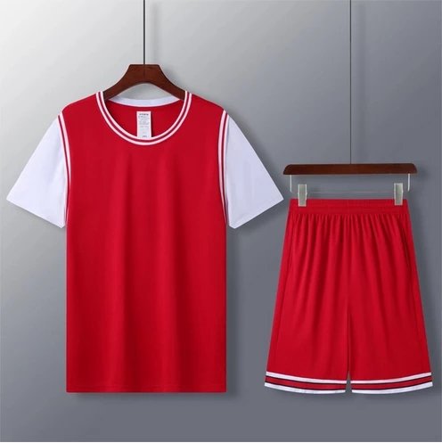 Red faux two-piece