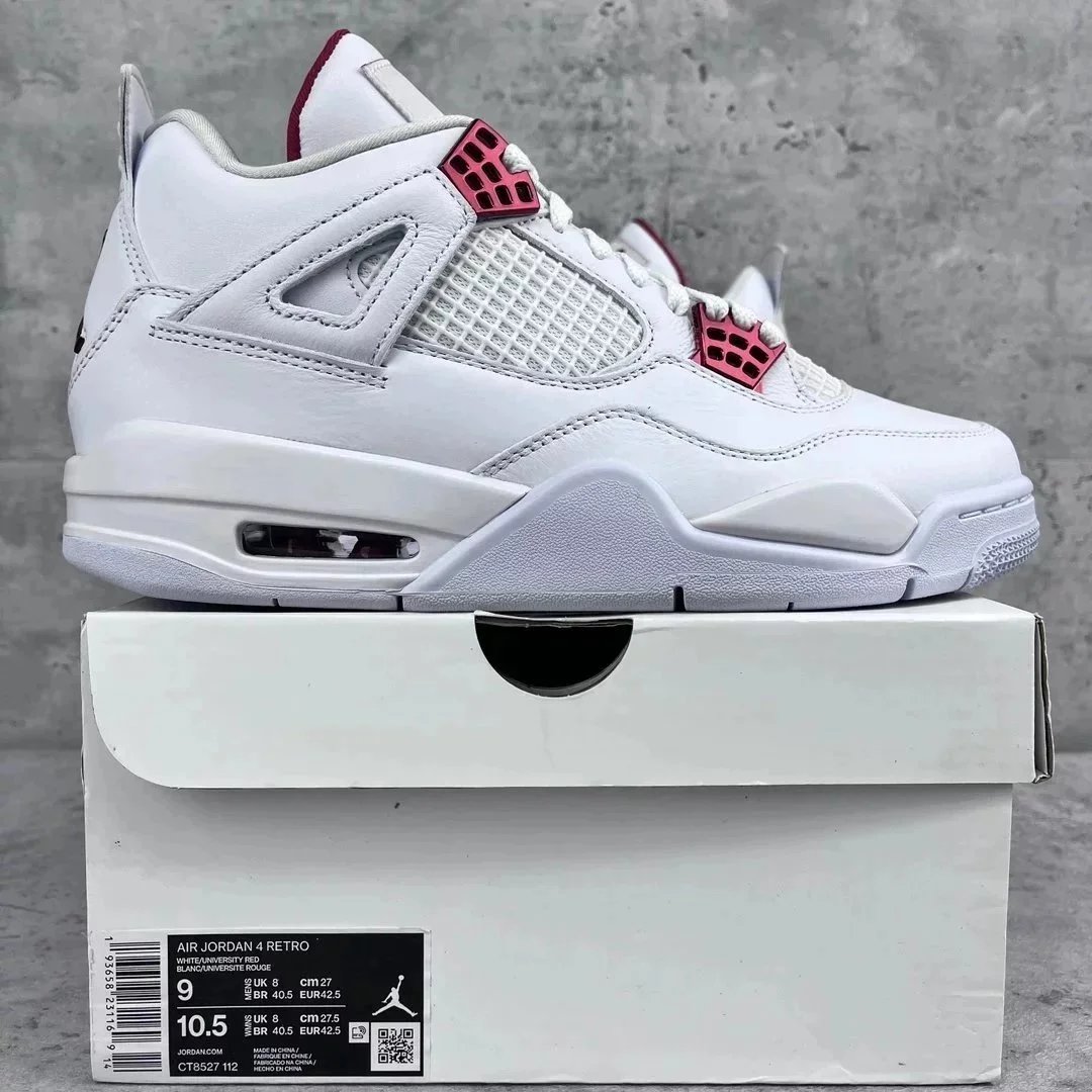 AJ4 White and Red Buckle 408452-112