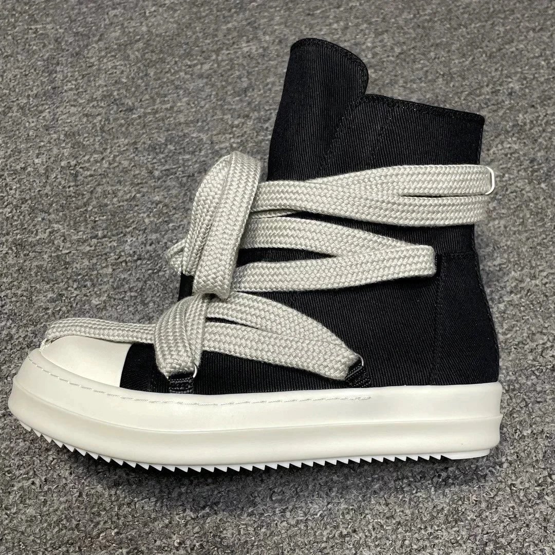 RO black high-thick shoelaces