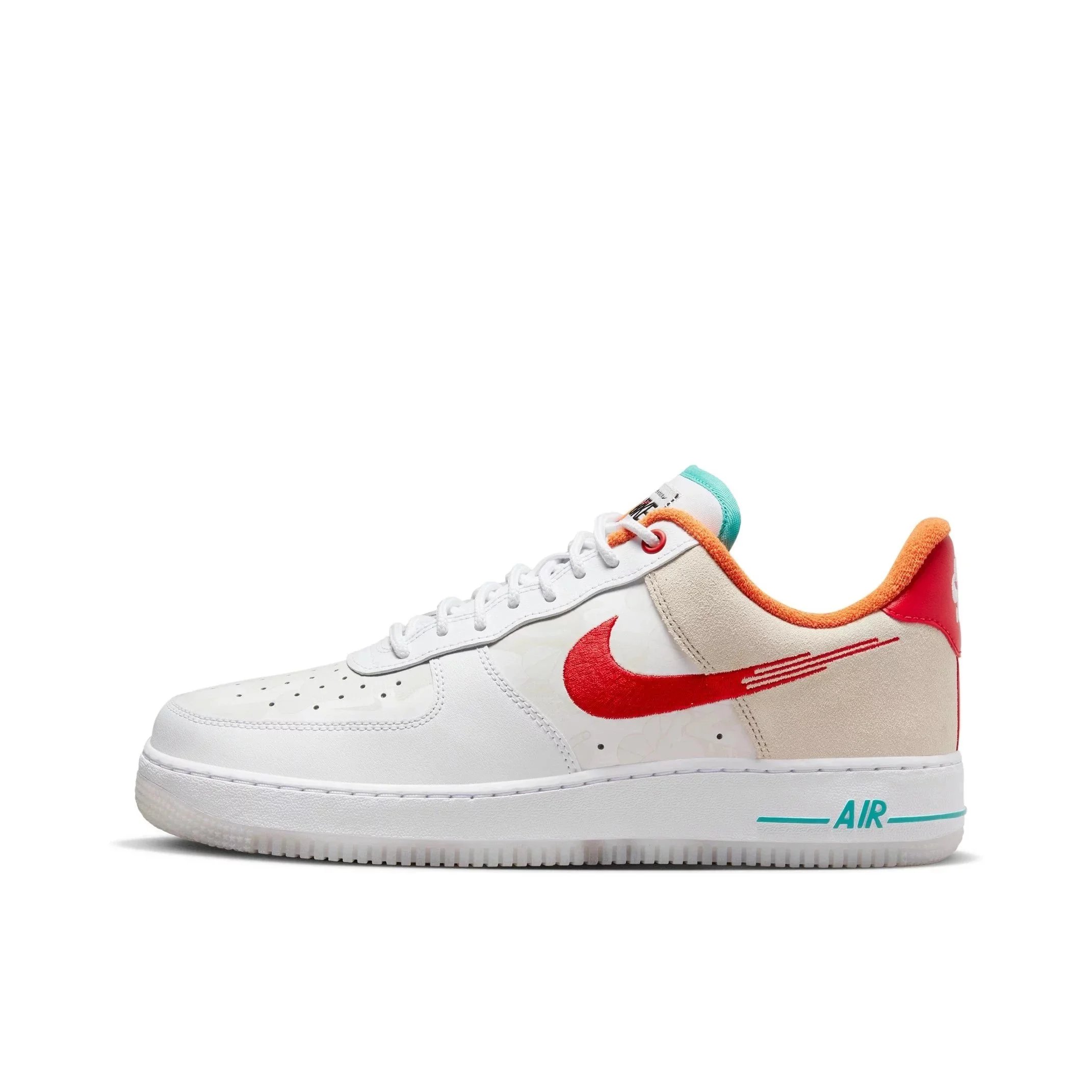 White with a red checkmark