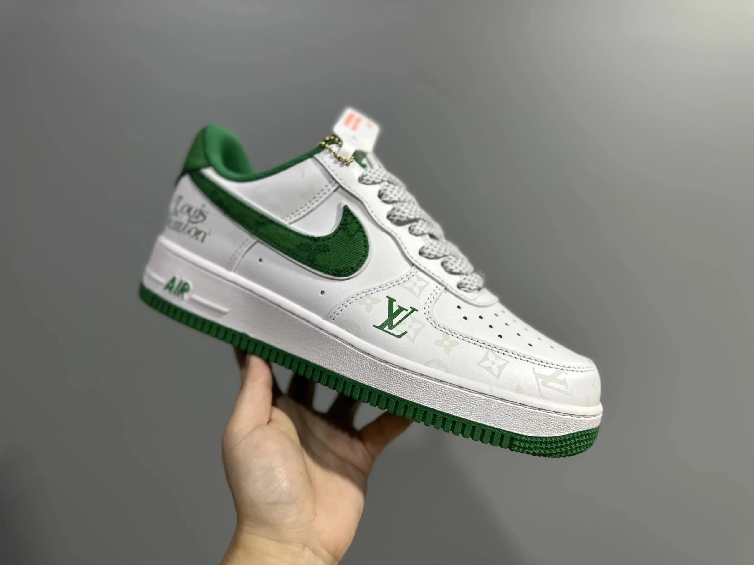 2-1V co-branded white and green