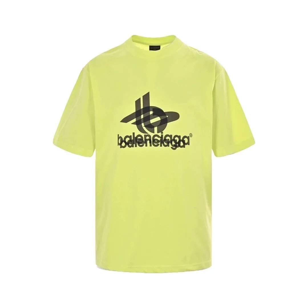 23ss tape printing overlapping letter short sleeve