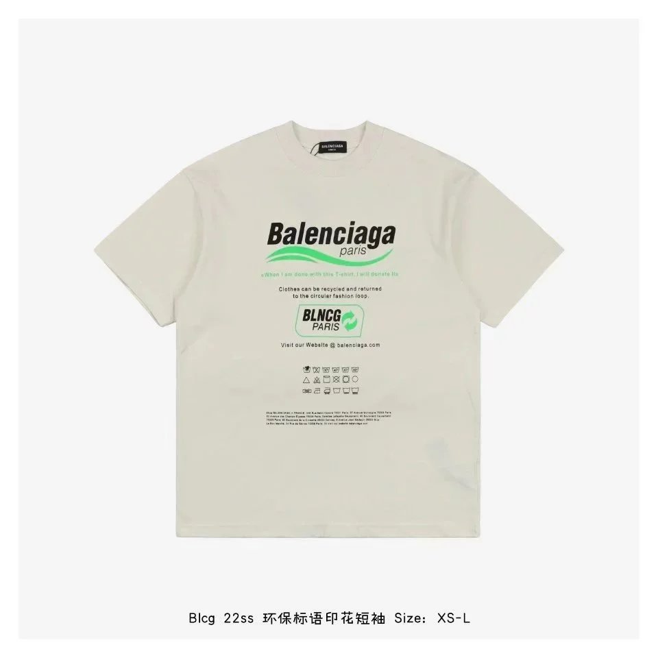 22ss environmental protection slogan printed short sleeve