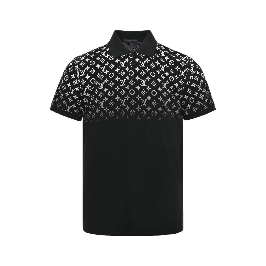 1 V 24 ss gradient printing Polo Short-sleeve black