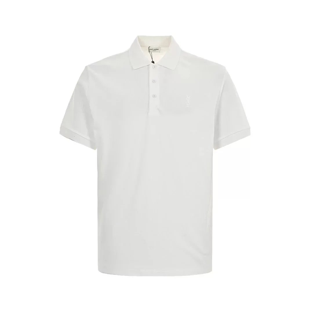 YSL Classic Logo Embroidery polo Short sleeve