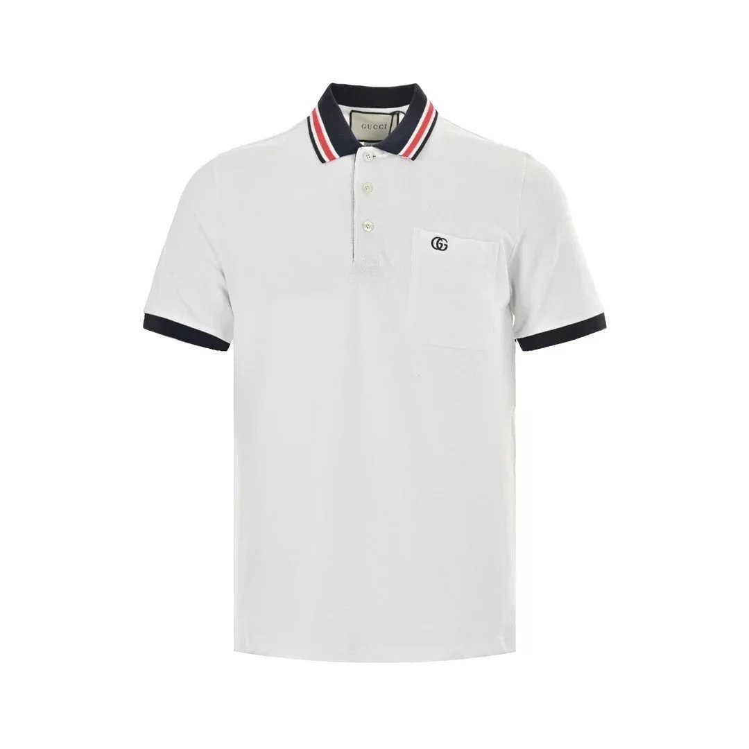 Gucci Classic Pocket Double G Embroidery Polo Short sleeve