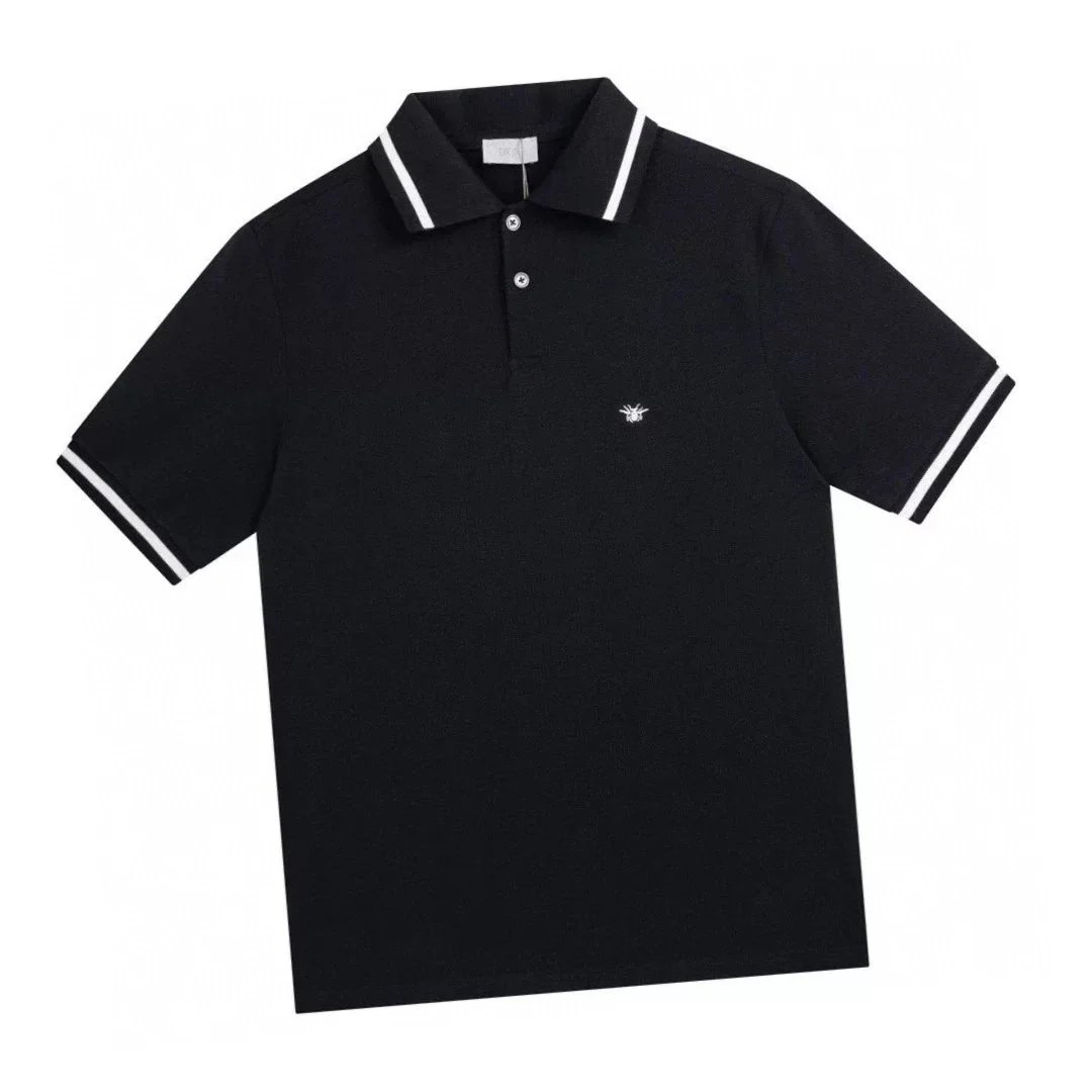 Dior Little Bee Embroidered Lapel Short Sleeve polo shirt