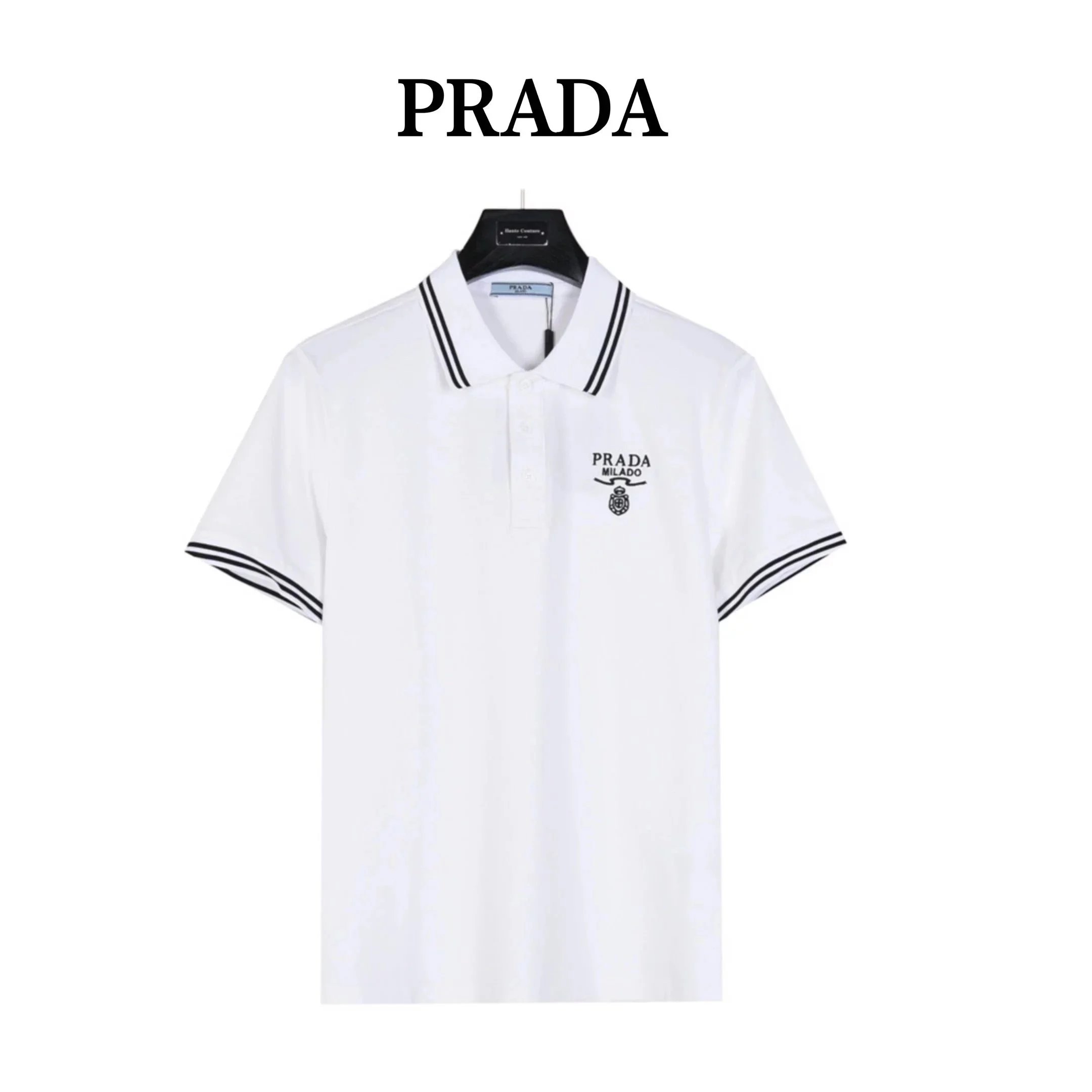 PRADA Logo logo Embroidered short sleeves Polo shirt