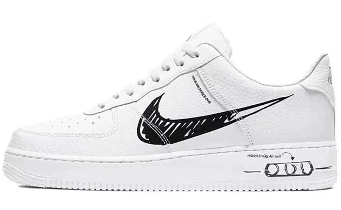 AF1 White and Black Graffiti CW7581-101