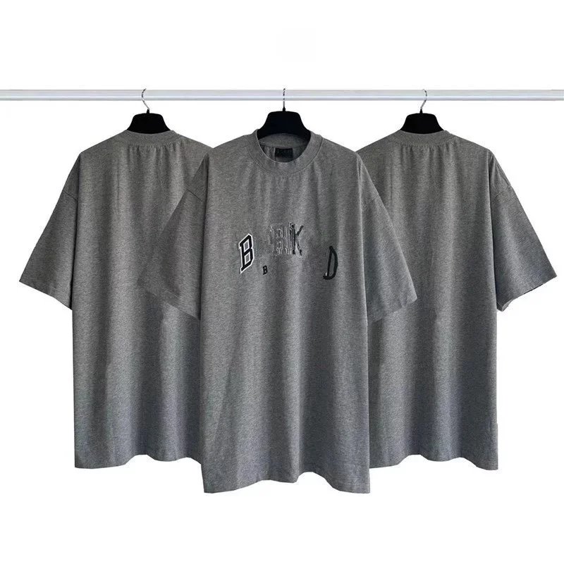 Toothbrush embroidery short sleeve, heather gray