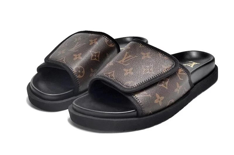 Velcro Flat Slippers-Brown