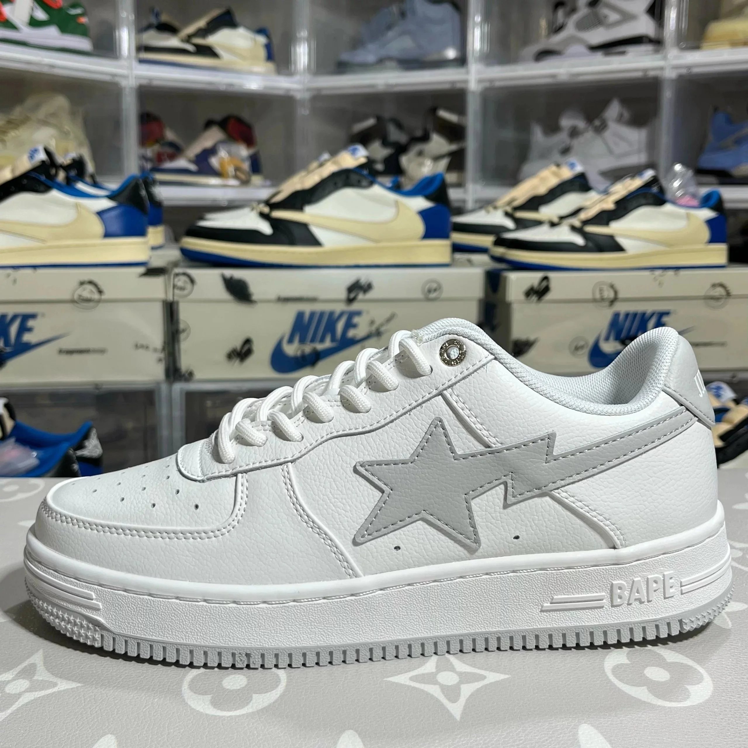 Bape STA collaboration in white and gray