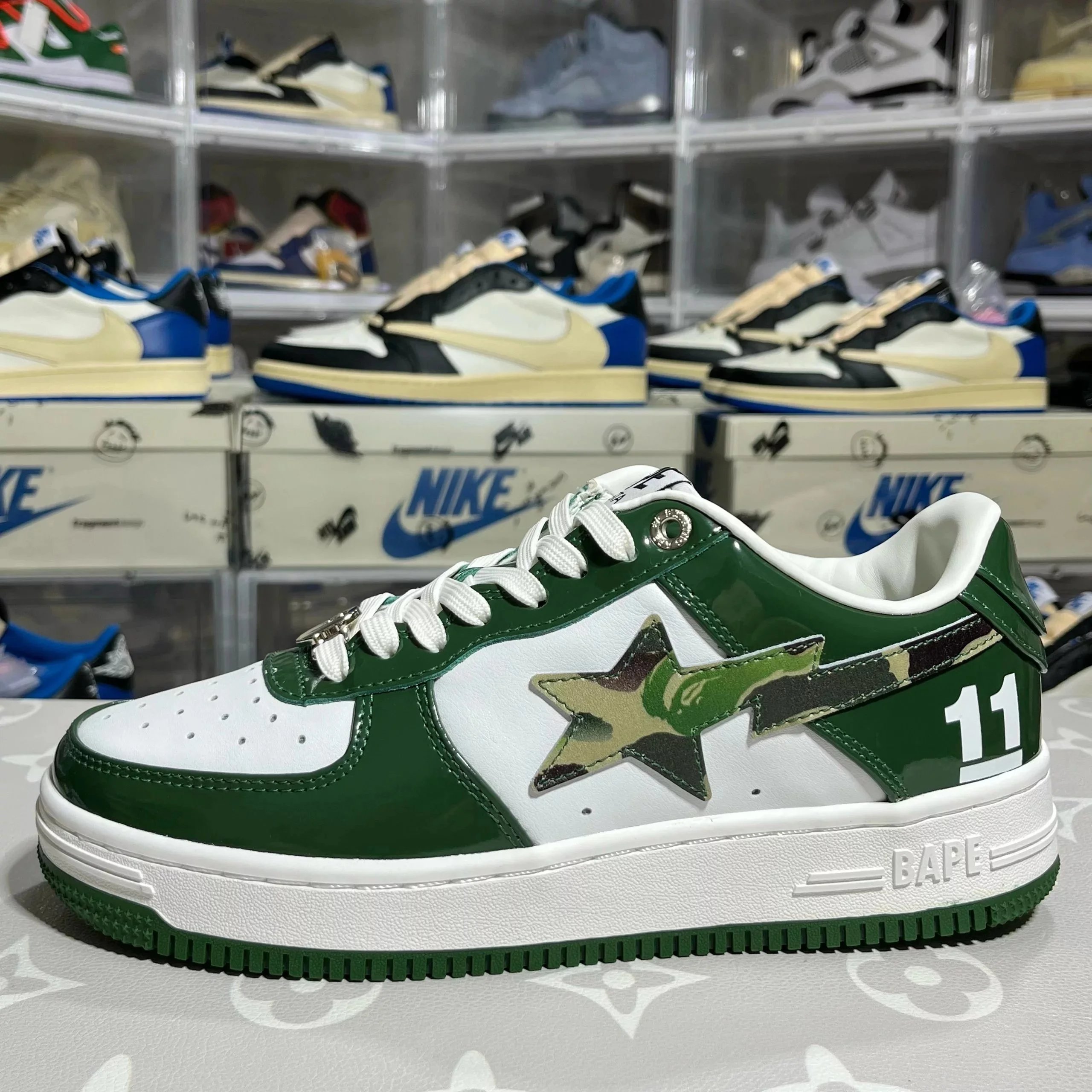 Bape STA white and green 11 green camouflage