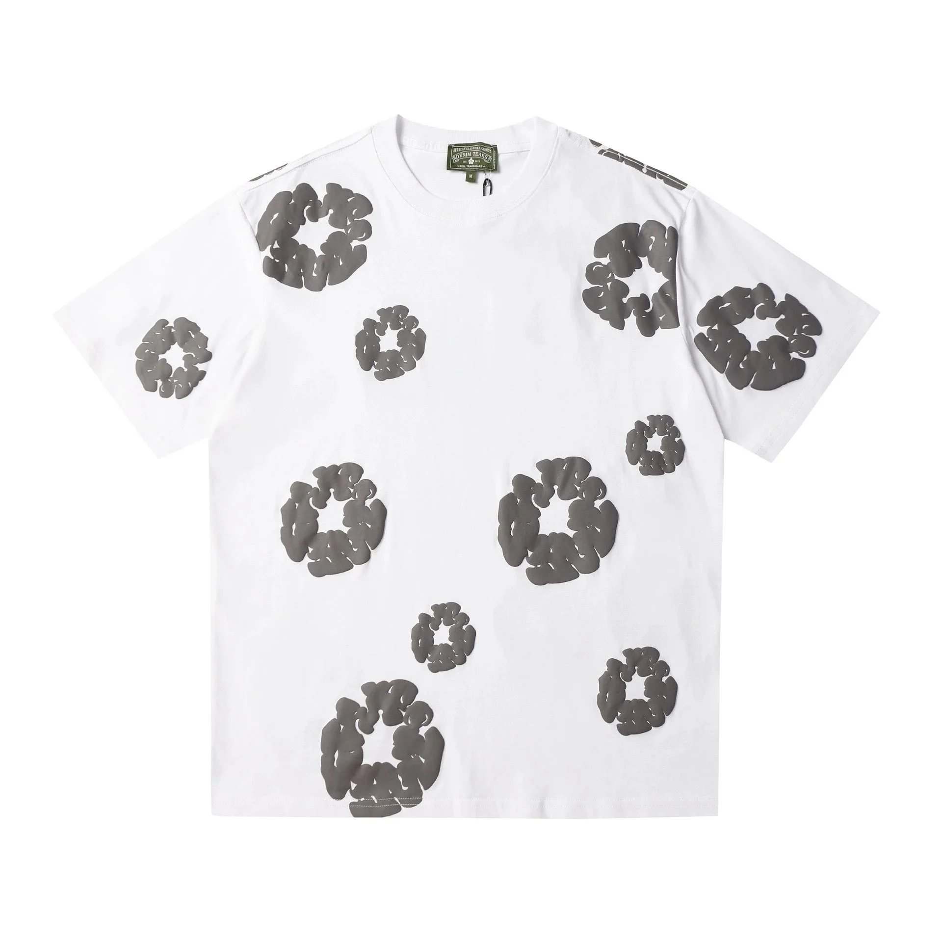 Short-sleeved, white and gray