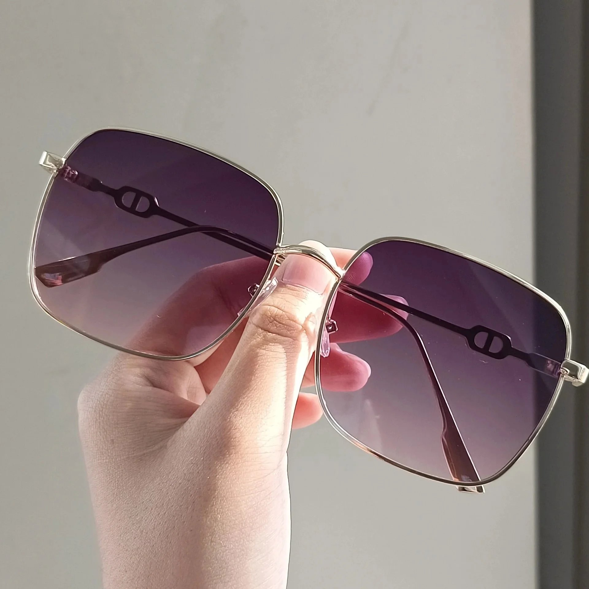gold frame double gray