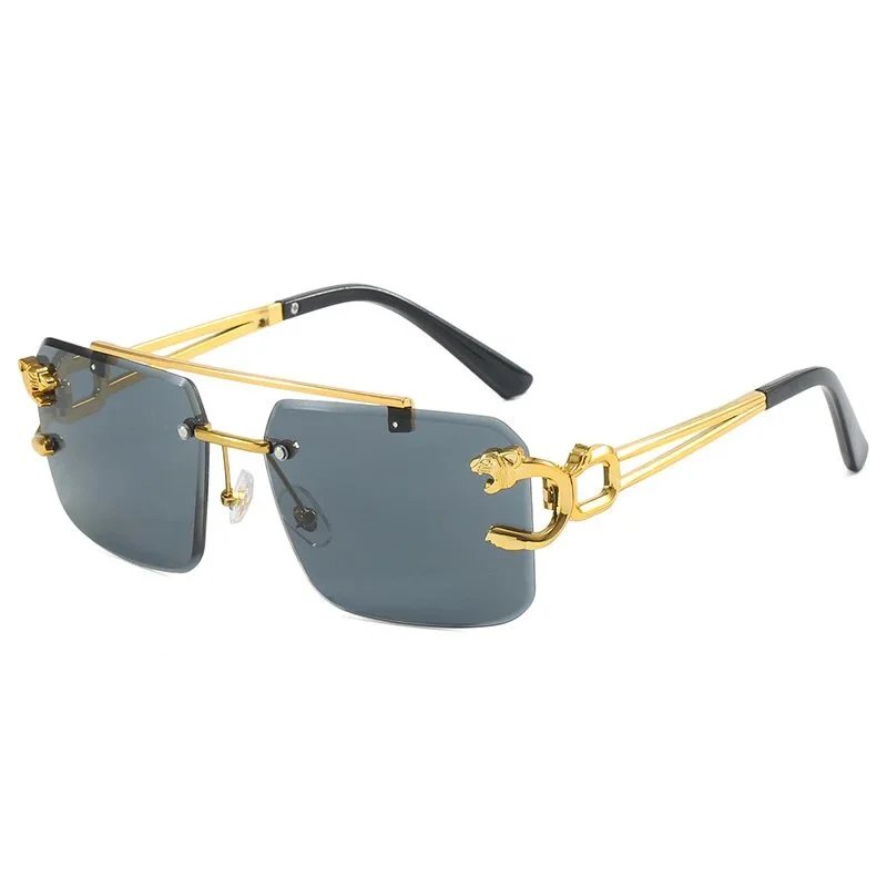 Gold frame, gray lenses