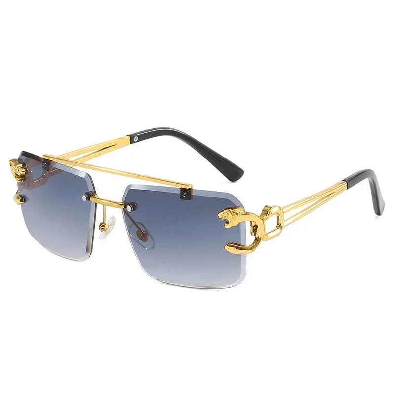 Gold-frame gradient gray lenses