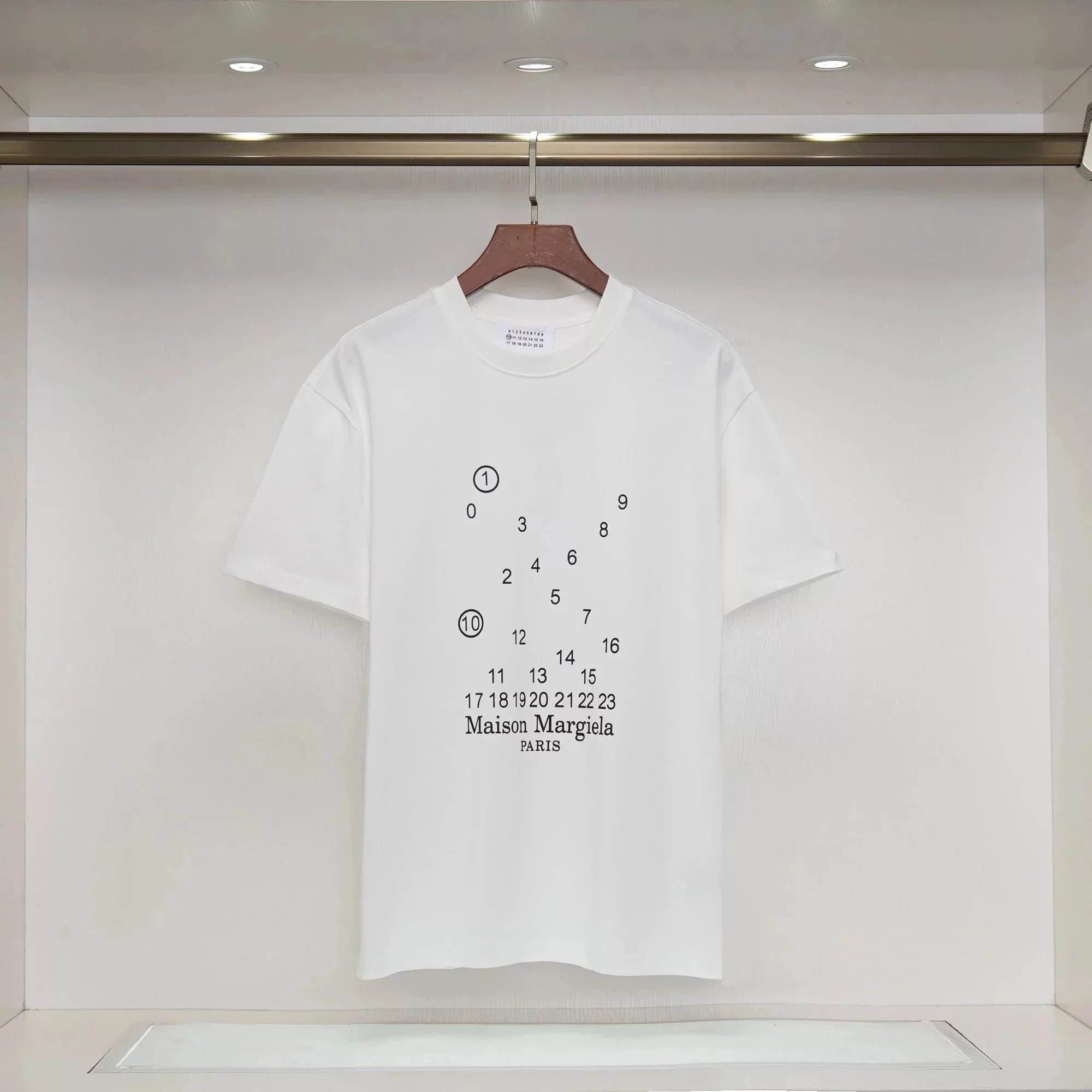 White numeral and letter 005