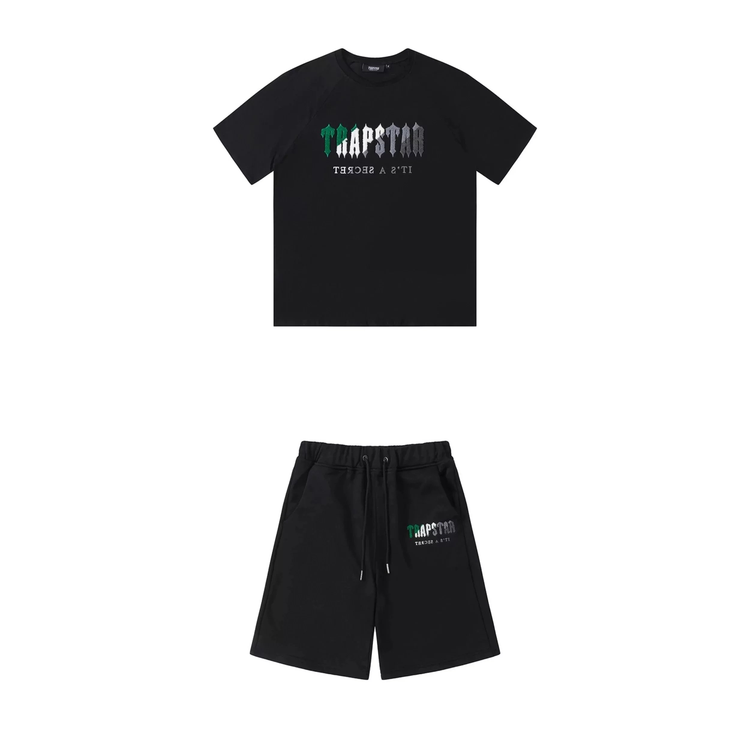 Black 002 with green, white, and gray embroidery