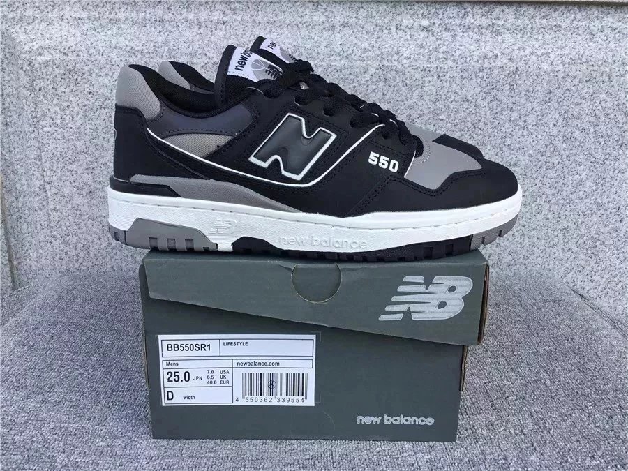black shoes gray label