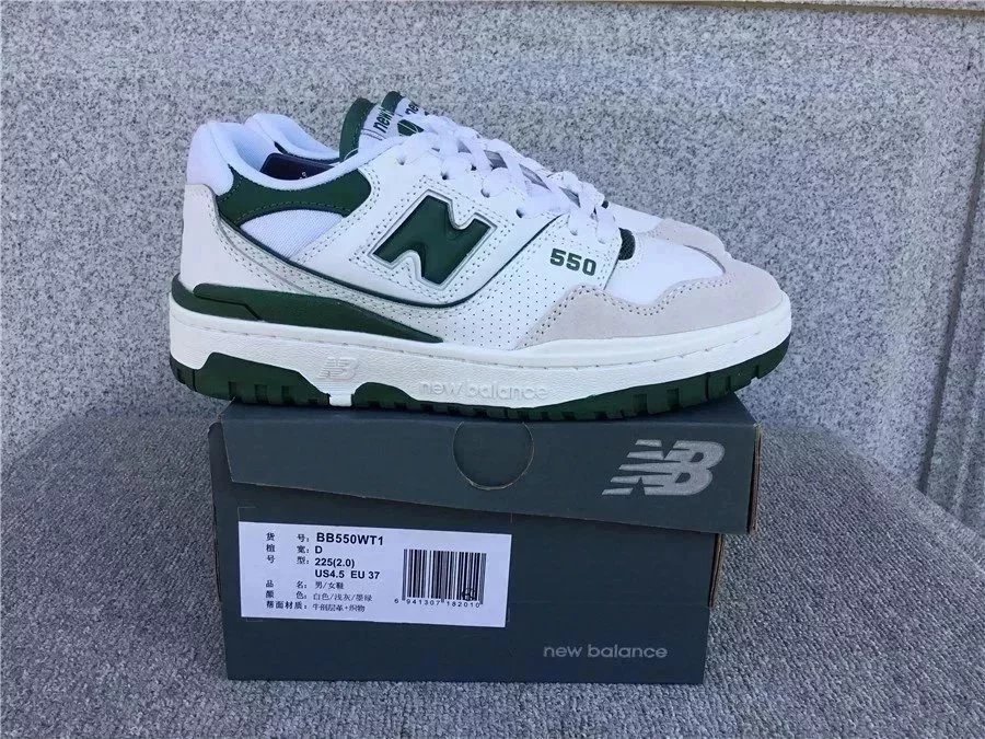 White shoes, dark green