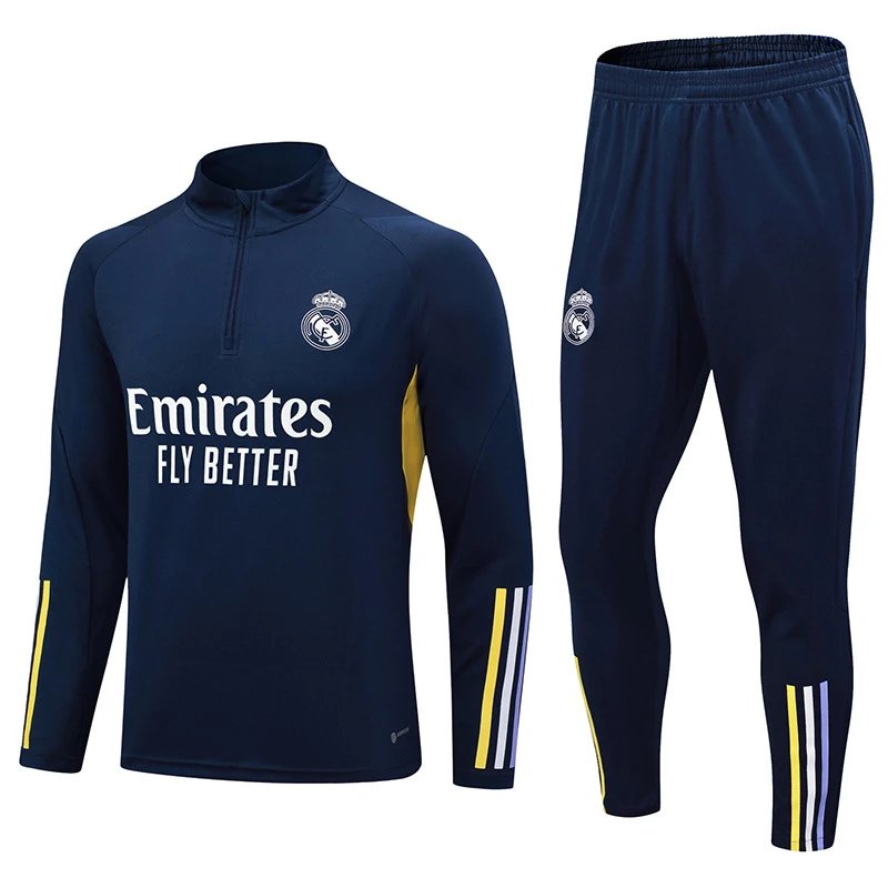 Real Madrid sapphire blue half zipper 2324