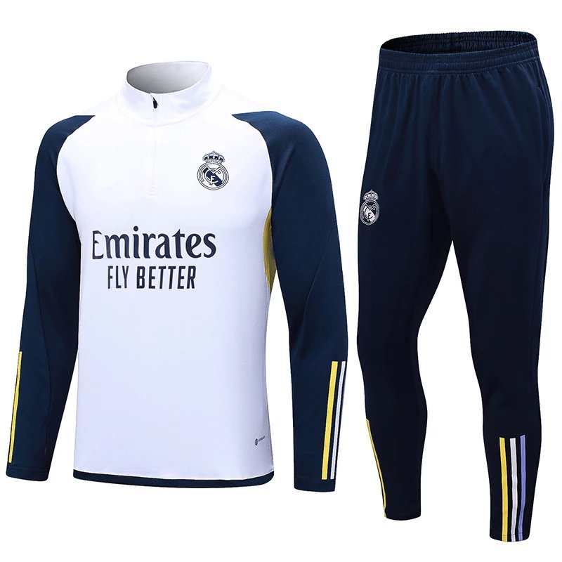 Real Madrid White Half Zip 2324