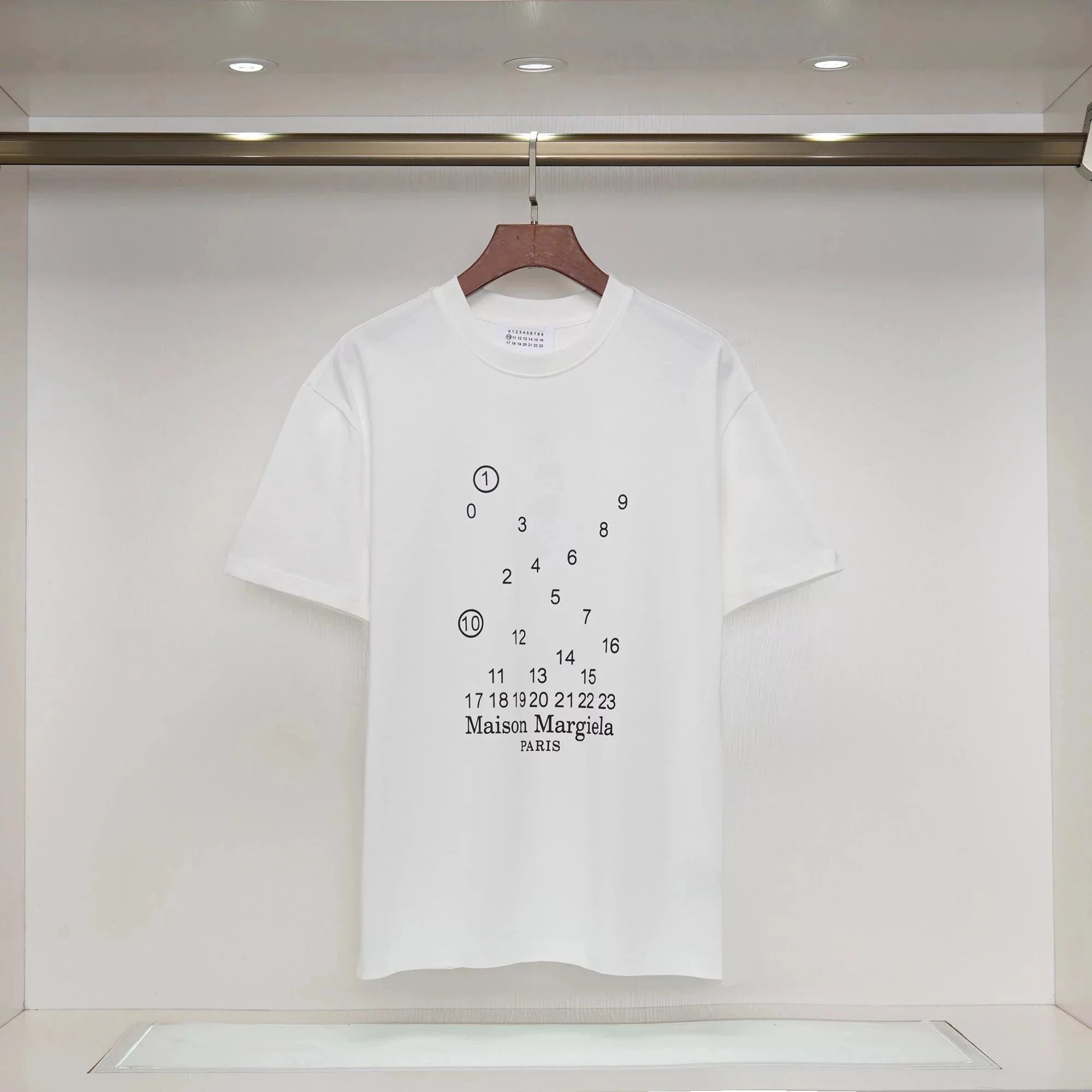 White numeral and letter 005